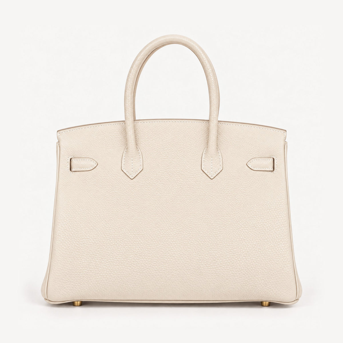 Classic 35 togo leather tote in white, back view