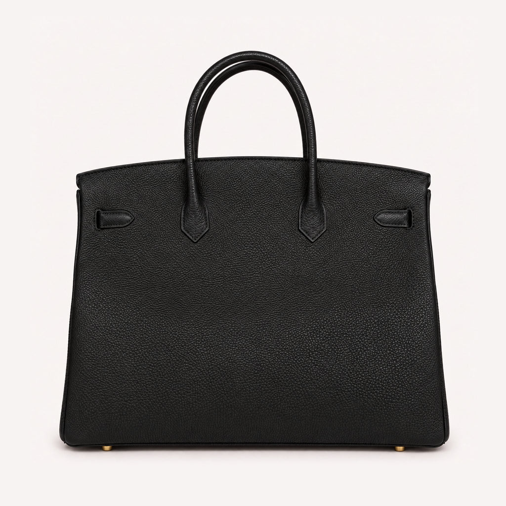Classic 40 togo leather tote in black, back view