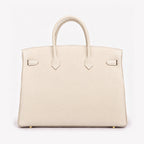 Classic 40 togo leather tote in white, back view
