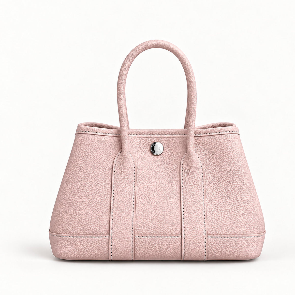 Weekday Tote Mini 23 cm open-top tote in baby pink with silver-tone snap, front view