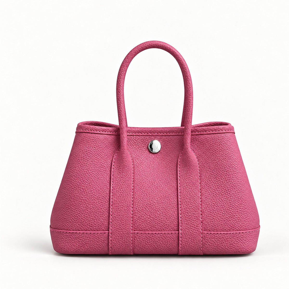 Weekday Tote Mini 23 cm open-top tote in hot pink with silver-tone snap, front view