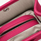 Weekday Tote Mini 23 cm open-top tote in hot pink, interior view with herringbone lining and zip pocket