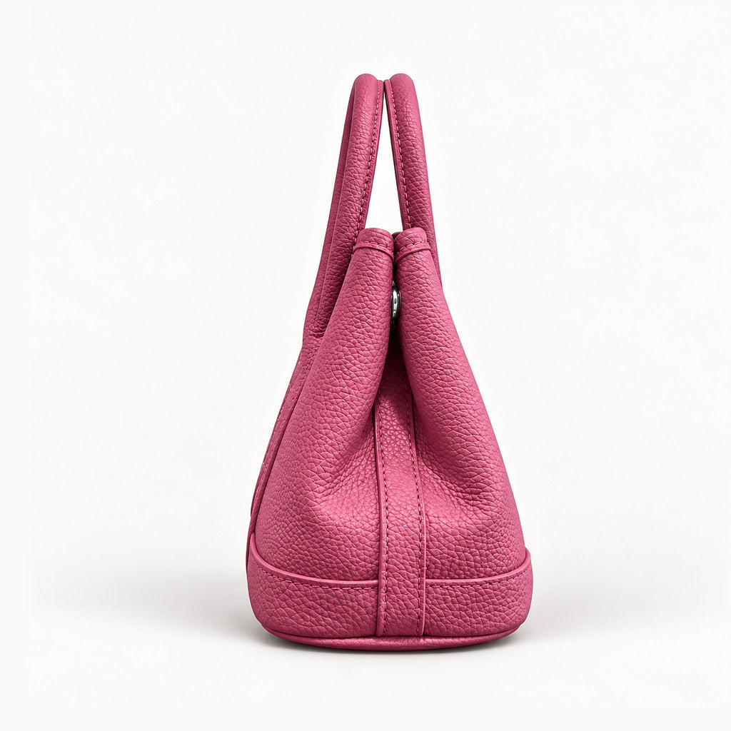 Weekday Tote Mini 23 cm open-top tote in hot pink, side view