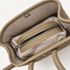 Weekday Tote Mini 23 cm open-top tote in khaki, open top view showing the roomy interior
