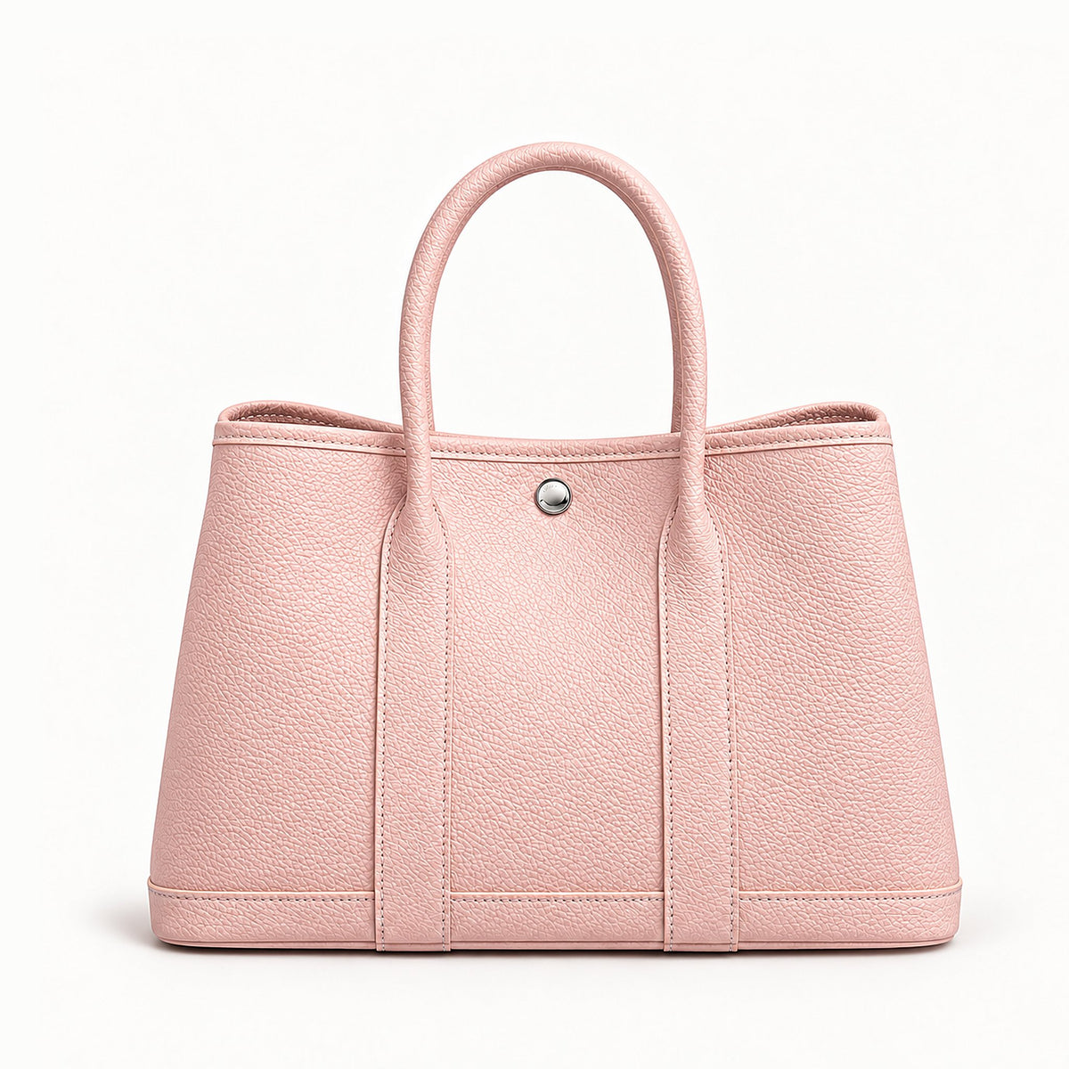 Weekday Tote Medium 30 cm open-top tote in baby pink with silver-tone snap, front view