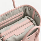 Weekday Tote Medium 30 cm open-top tote in baby pink, interior view with canvas lining and zip pocket