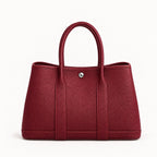 Weekday Tote Medium 30 cm open-top tote in burgundy with silver-tone snap, front view
