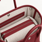 Weekday Tote Medium 30 cm open-top tote in burgundy, interior view with canvas lining and zip pocket