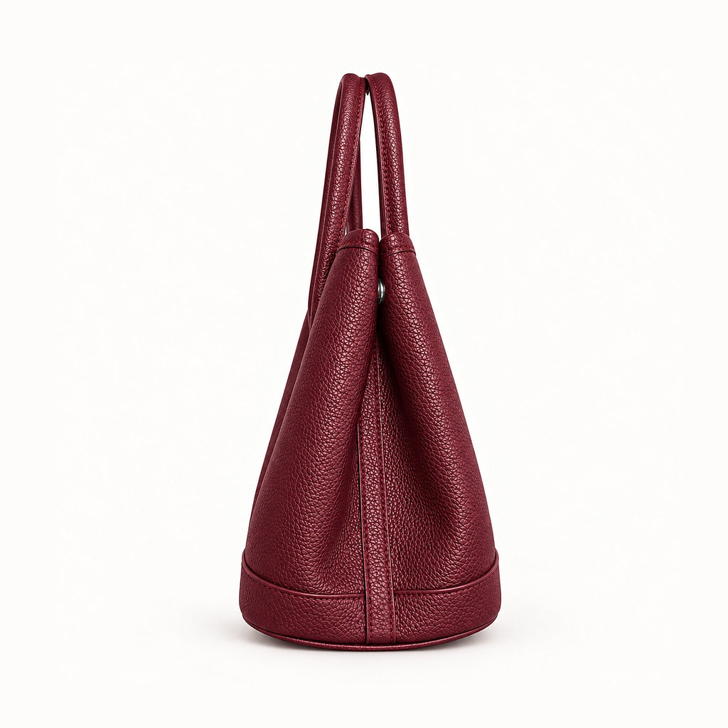 Weekday Tote Medium 30 cm open-top tote in burgundy, side view