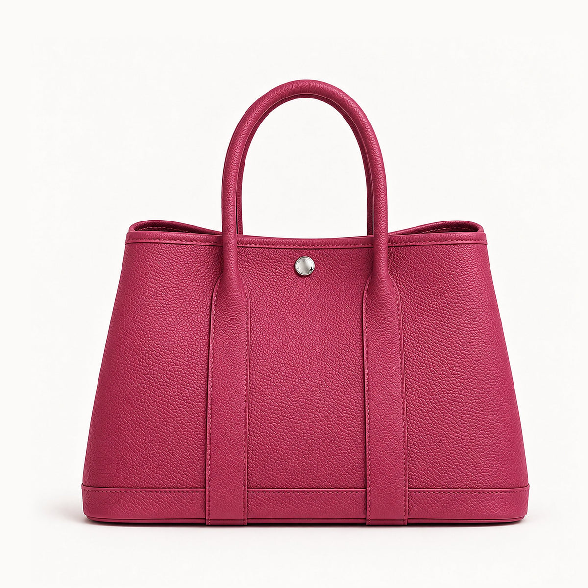 Weekday Tote Medium 30 cm open-top tote in hot pink with silver-tone snap, front view