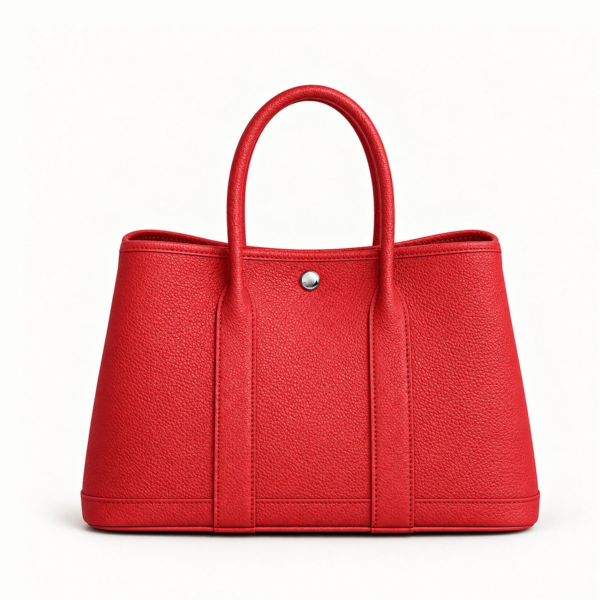 Weekday Tote Medium 30 cm open-top tote in red with silver-tone snap, front view