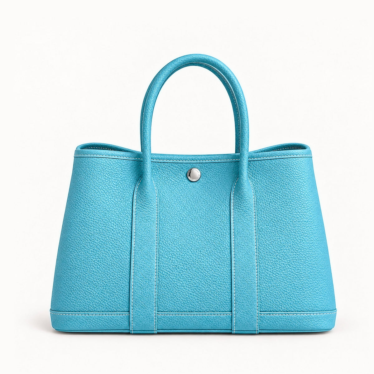 Weekday Tote Medium 30 cm open-top tote in sky blue with silver-tone snap, front view